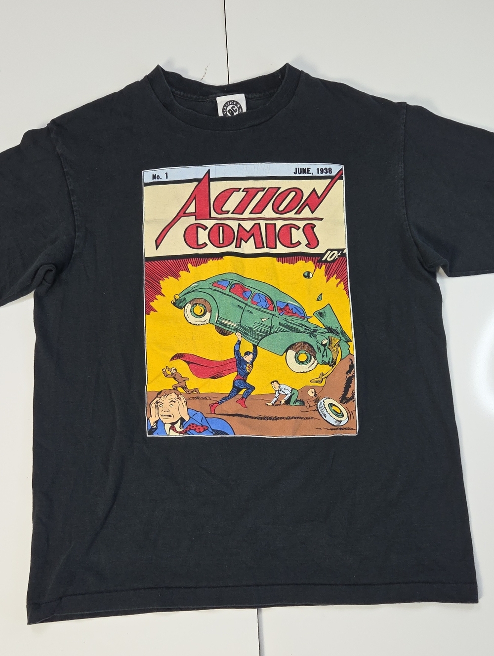 Vintage DC Classic Action Comics Graphic Tee - Black